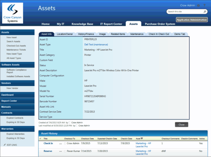 SharePoint Asset Workflow