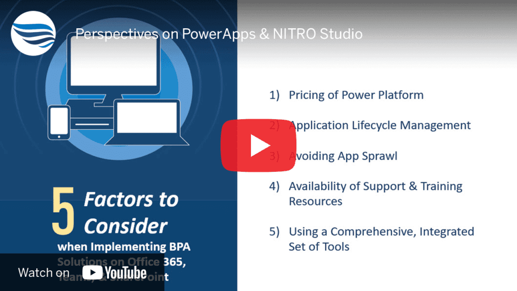 PowerApps and NITRO Studio Webinar in YouTube