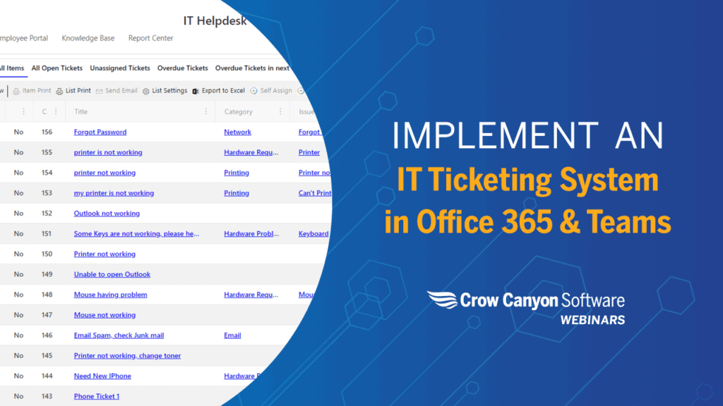 Implement an IT Service Desk Ticketing System in Microsoft 365 & Teams