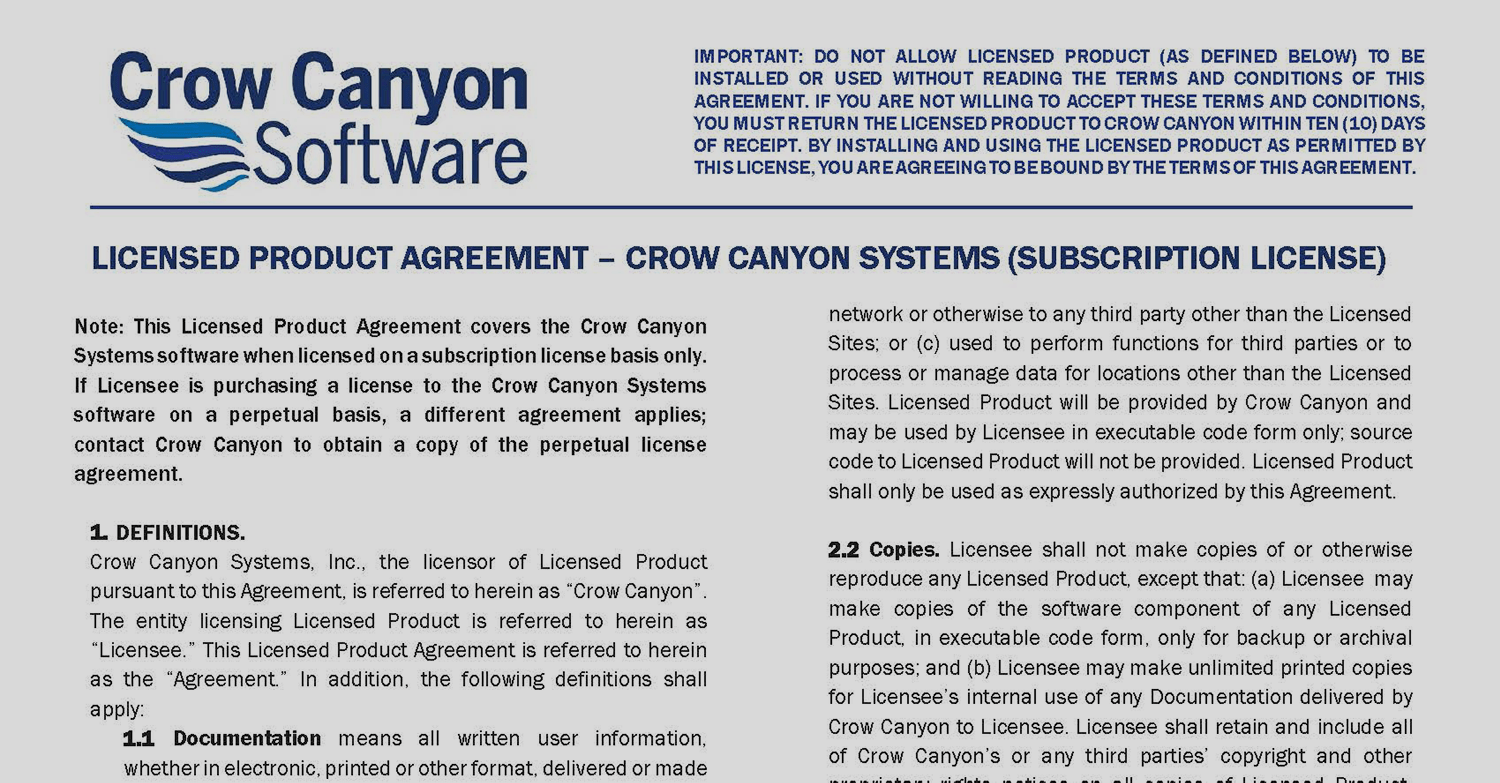 Licensed Software Agreement