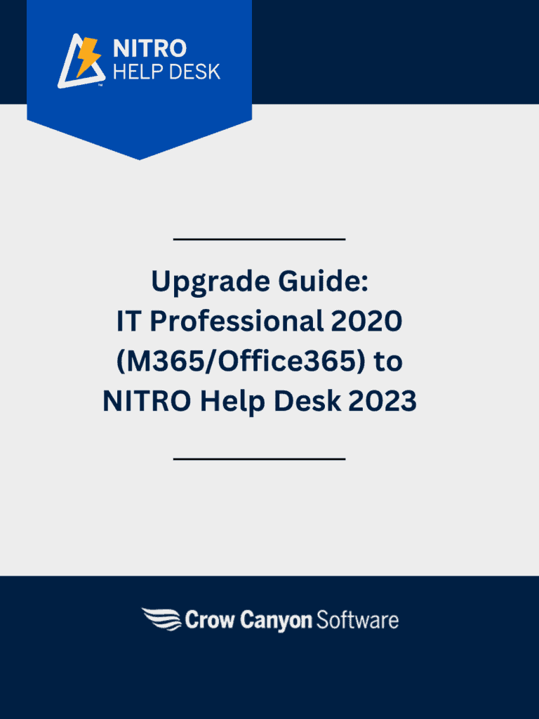 Upgrade Guide IT Professional 2020 (M365Office365) to NITRO Help Desk 2023