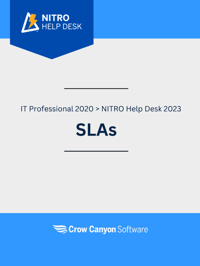 Upgrade Guide IT Professional 2020 (M365Office365) to NITRO Help Desk 2023 SLA