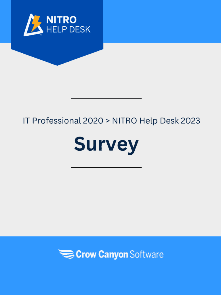 Upgrade Guide IT Professional 2020 (M365Office365) to NITRO Help Desk 2023 Survey