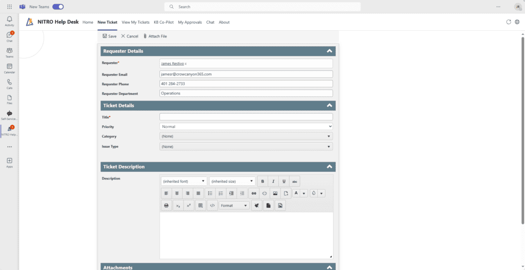 NITRO Help Desk App: Taking a Microsoft Teams Ticketing System to a Whole New Level