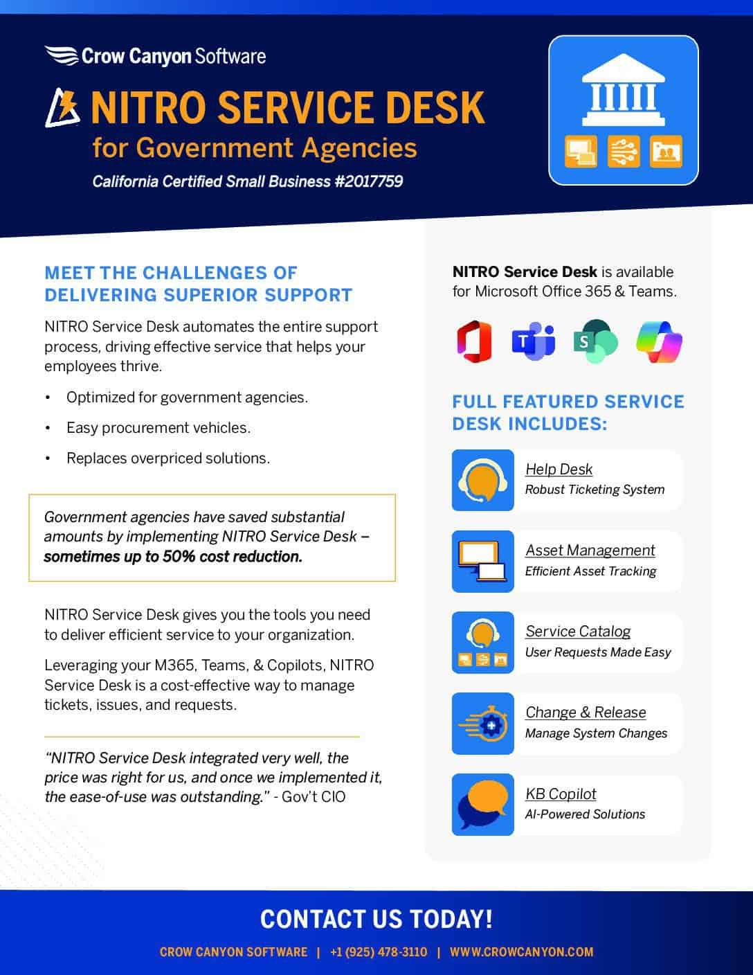 NITRO Service Desk for Government Agencies 