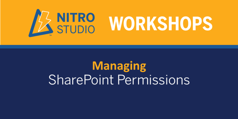 Managing SharePoint Permissions with NITRO Applications