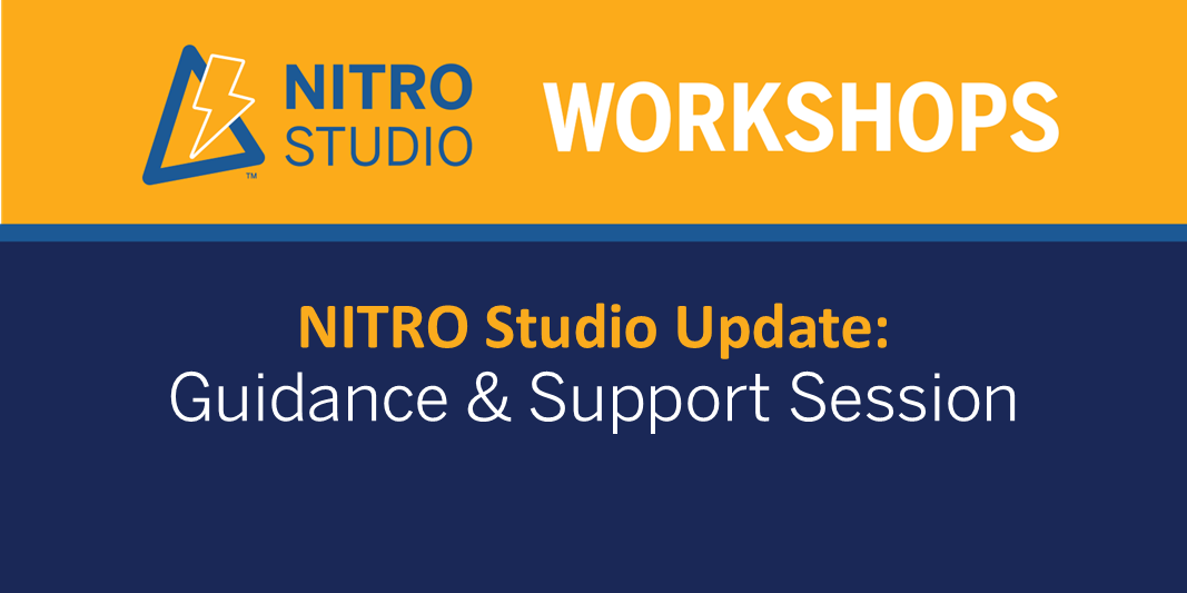 Mandatory NITRO Studio Update: Guidance & Support Session