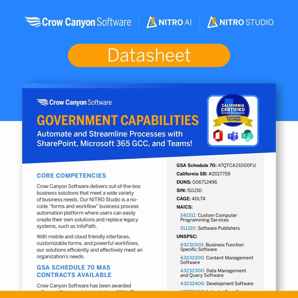 Government Capabilities Datasheet