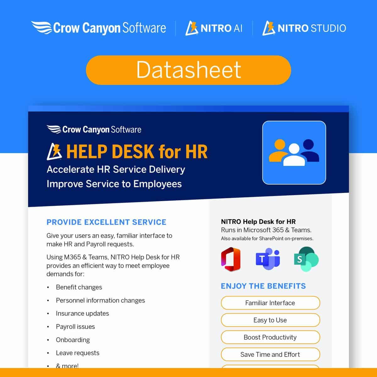 NITRO Help Desk for HR Datasheet